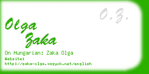 olga zaka business card